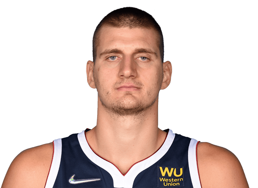 2021-2022 season headshot of basketball player Nikola Jokic.